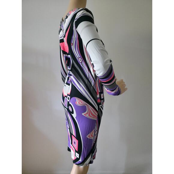 Emilio Pucci Purple Multicolor Signature Print Summer Dress S sz - Picture 7 of 16